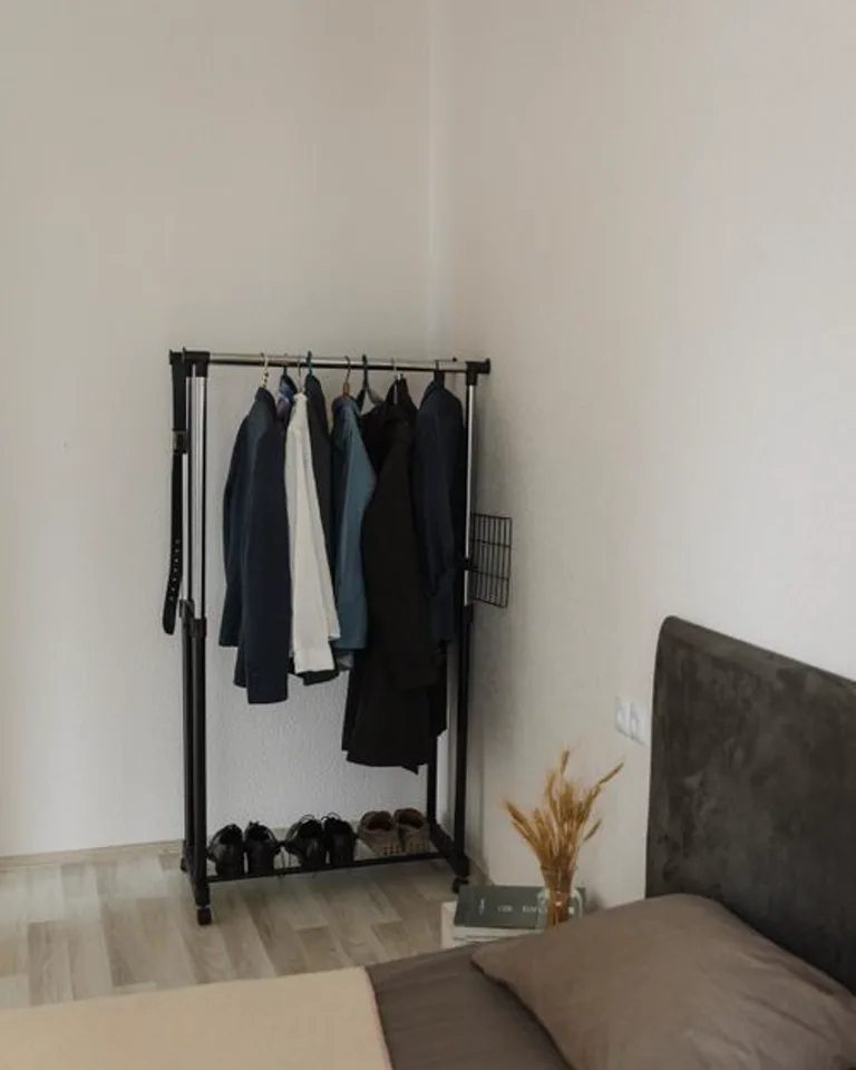 Shoes stored neatly in a bedroom storage unit