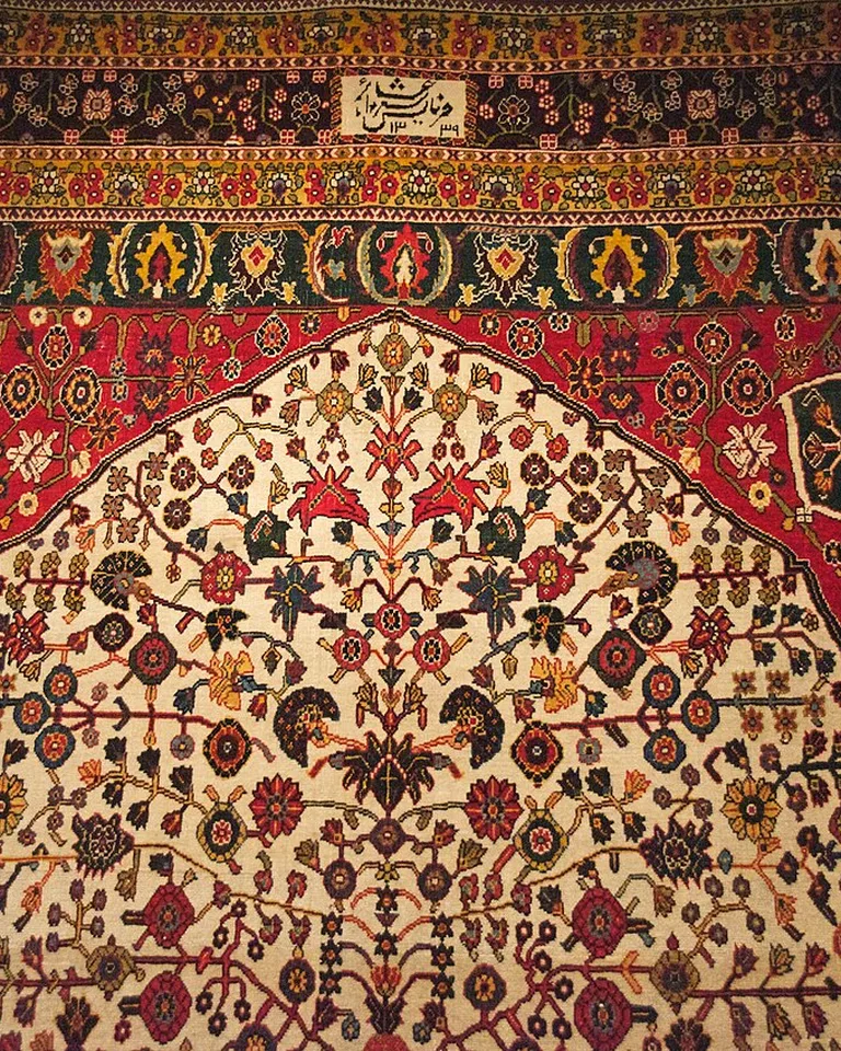 Patterned washable runner rug adding color to a kitchen floor