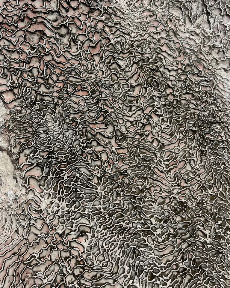 Close-up of natural travertine stone texture