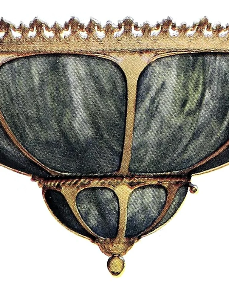 Ornate brass ceiling light fixture