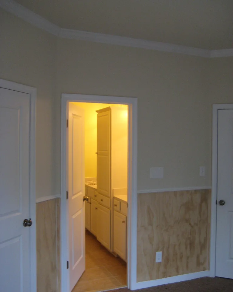 White beadboard wall paneling