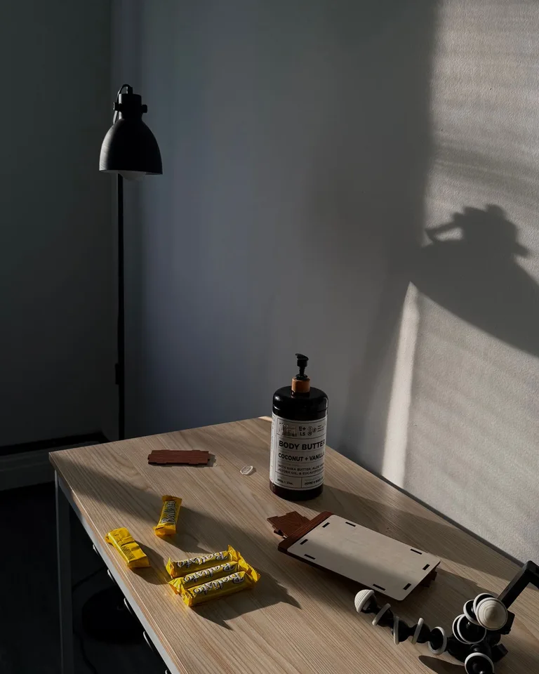 Minimalist home office desk setup with organized supplies