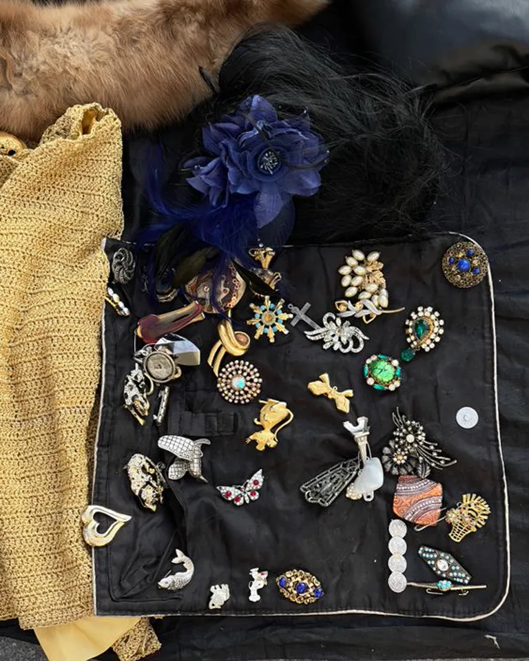 Vintage brooches and costume jewelry