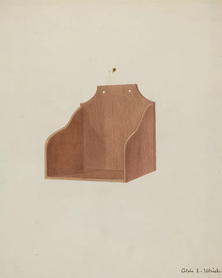 Illustration of a simple Shaker wooden wall shelf